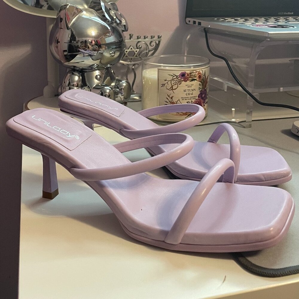 LILAC MULE HEELS